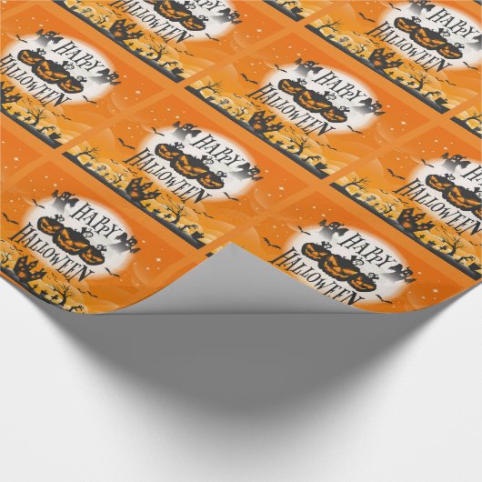 Spaß und Beängstigendes Glück Halloween Geschenkpapier (Ecke)