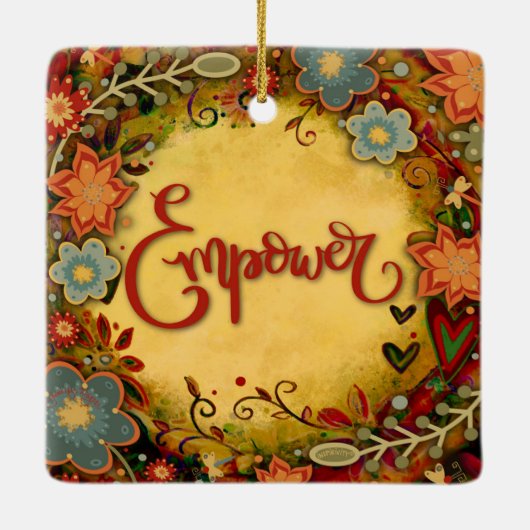 Spaß und Blüte stärken Hübsche Drachenfliegeninspi Keramikornament (Rückseite)