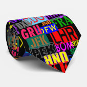 Spaß und bunte drei Buchstabe-Flughafen-Codes Krawatte (Gerollt)