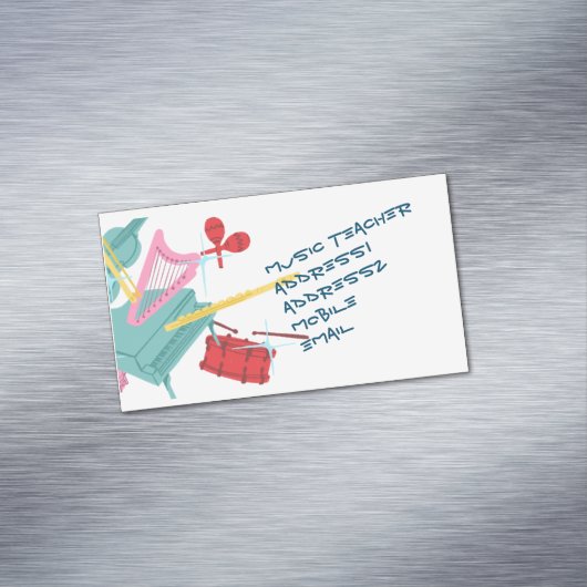 Spaß und bunte Musikinstrumente Magnetische Visitenkarte (Beispiel)