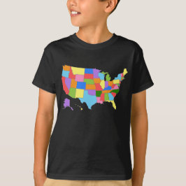 Spaß und bunte Regenbogen-Karte der USA T-Shirt