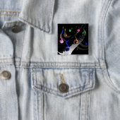 Spaß und bunter musikalischer Knopf quadriert Button (Beispiel)