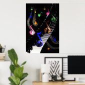 Spaß und buntes Musikposter Poster (Heimbüro)