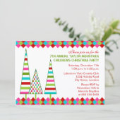 Spaß und buntes Weihnachts-Party Einladung (Stehend Vorderseite)