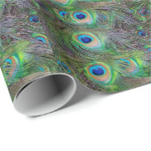 Spaß und cooler Pfaufederentwurf Geschenkpapier (Rolleneckpunkt)