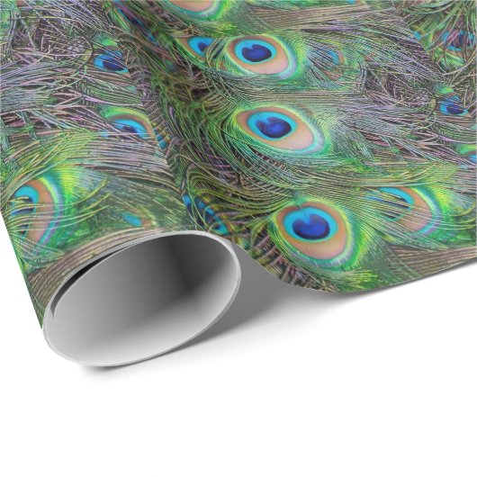 Spaß und cooler Pfaufederentwurf Geschenkpapier (Rolleneckpunkt)