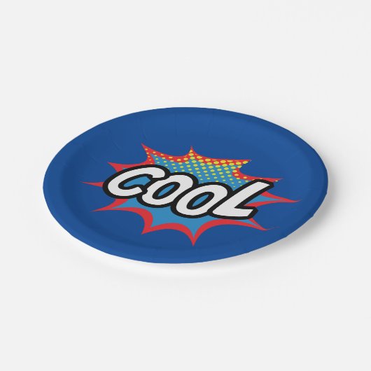 Spaß und Cooler Pop Kunst Pappteller (Schrägansicht)