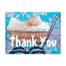 Spaß und einfach Danke Baby Dusche Postkarte