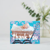 Spaß und einfach Danke Baby Dusche Postkarte (Stehend Vorderseite)