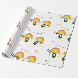 Spaß und einfaches Gesicht mit den Wimpern Geschenkpapier