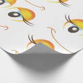 Spaß und einfaches Gesicht mit den Wimpern Geschenkpapier (Ecke)
