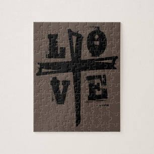 Spaß und einzigartiges CROSS und LIEBE Jigsaw Pu Puzzle