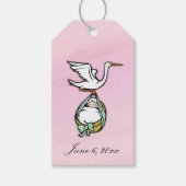 Spaß und Einzigartiges Pink Baby Dusche Gefallen o Geschenkanhänger (Vorderseite)