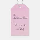 Spaß und Einzigartiges Pink Baby Dusche Gefallen o Geschenkanhänger (Rückseite)