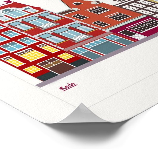 Spaß und Einzigfarben Amsterdam Row House 2 Poster (Ecke)