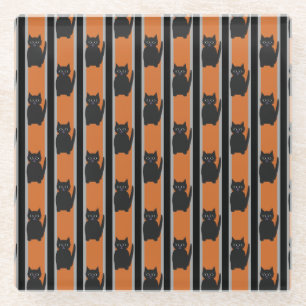 Spaß und elegante Halloween-Schwarze Katzen Glasuntersetzer