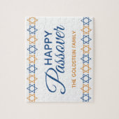 Spaß und Eleganter Blue und Gold Happy Pessach Puzzle (Vertikal)