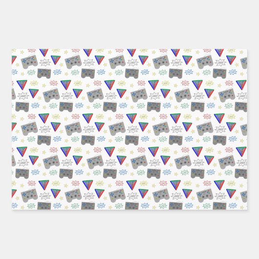 Spaß und Extravagant 3-System-Gamer Geschenkpapier Set (Vorderseite 2)