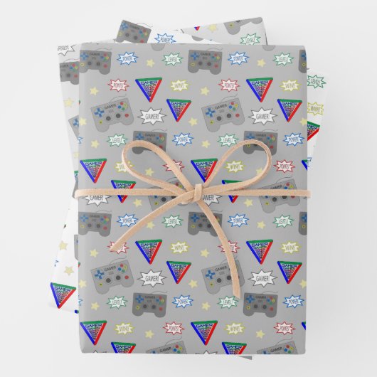 Spaß und Extravagant 3-System-Gamer Geschenkpapier Set (Beispiel)