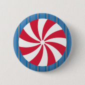 Spaß und Extravagant Blue Christmas Peppermint Can Button (Vorderseite)