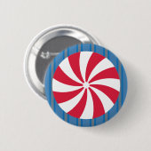 Spaß und Extravagant Blue Christmas Peppermint Can Button (Vorne & Hinten)