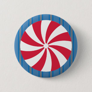 Spaß und Extravagant Blue Christmas Peppermint Can Button