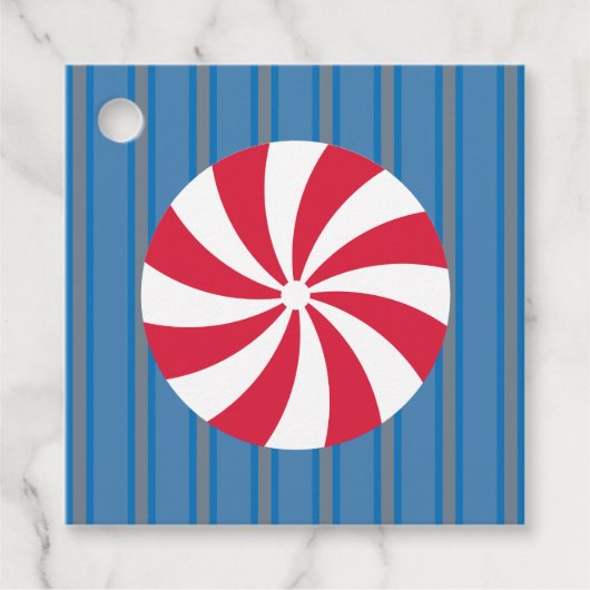 Spaß und Extravagant Blue Christmas Peppermint Can Geschenkanhänger (Vorderseite)