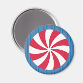 Spaß und Extravagant Blue Christmas Peppermint Can Magnet (Vorderseite/Rückseite)