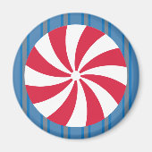 Spaß und Extravagant Blue Christmas Peppermint Can Magnet (Vorne)