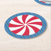 Spaß und Extravagant Blue Christmas Peppermint Can Runder Pappuntersetzer (Angewinkelt)