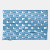 Spaß und Extravagant Blue Snowman Detective Geschirrtuch (Horizontal)