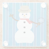 Spaß und Extravagant Blue Snowman Detective Glasuntersetzer (Rückseite)