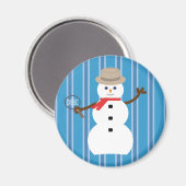 Spaß und Extravagant Blue Snowman Detective Magnet (Vorderseite/Rückseite)