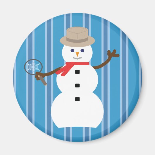 Spaß und Extravagant Blue Snowman Detective Magnet (Vorne)