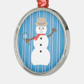 Spaß und Extravagant Blue Snowman Detective Ornament Aus Metall (Links)