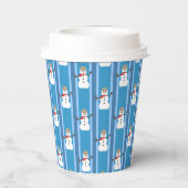 Spaß und Extravagant Blue Snowman Detective Pappbecher (Rückseite)