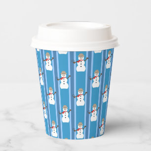 Spaß und Extravagant Blue Snowman Detective Pappbecher