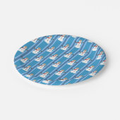 Spaß und Extravagant Blue Snowman Detective Pappteller (Schrägansicht)