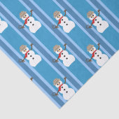 Spaß und Extravagant Blue Snowman Detective Seidenpapier (Detail)