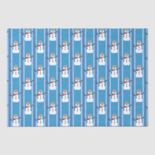 Spaß und Extravagant Blue Snowman Detective Seidenpapier