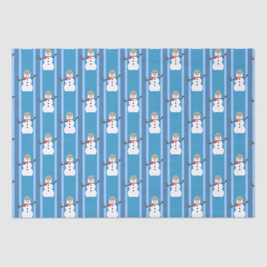 Spaß und Extravagant Blue Snowman Detective Seidenpapier (Vorderseite)