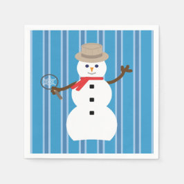 Spaß und Extravagant Blue Snowman Detective Serviette