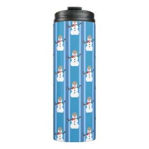 Spaß und Extravagant Blue Snowman Detective Thermosbecher