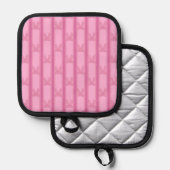 Spaß und Extravagant gestrichener rosa Bow Topflappen (Vorderseite/Rückseite)
