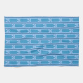 Spaß und Extravagant gestrippter Blauer Bow Geschirrtuch (Horizontal)