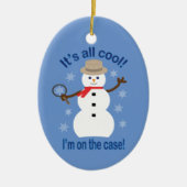 Spaß und Extravagant ist alles Cooler Schneemann D Keramik Ornament (Vorne)