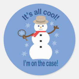 Spaß und Extravagant ist alles Cooler Schneemann D Runder Aufkleber