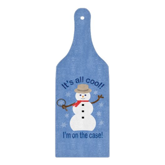 Spaß und Extravagant ist alles Cooler Schneemann D Schneidebrett (Vorderseite)