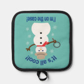 Spaß und Extravagant ist alles Cooler Schneemann D Topflappen (Vorderseite)