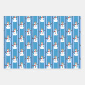 Spaß und Extravagant Pink & Blue Snowman Detective Geschenkpapier Set (Vorderseite 2)